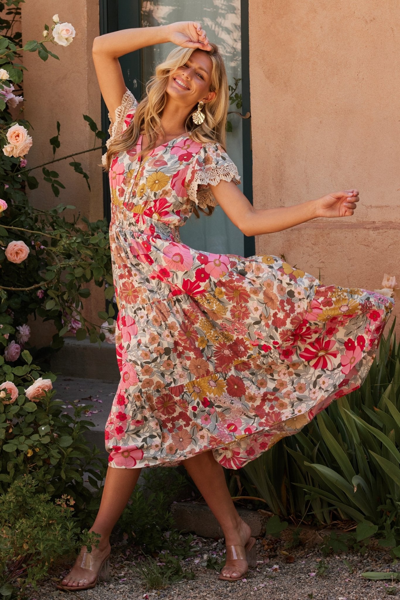 Aliyah Midi Dress | Cream Multi Floral | Baltic Born