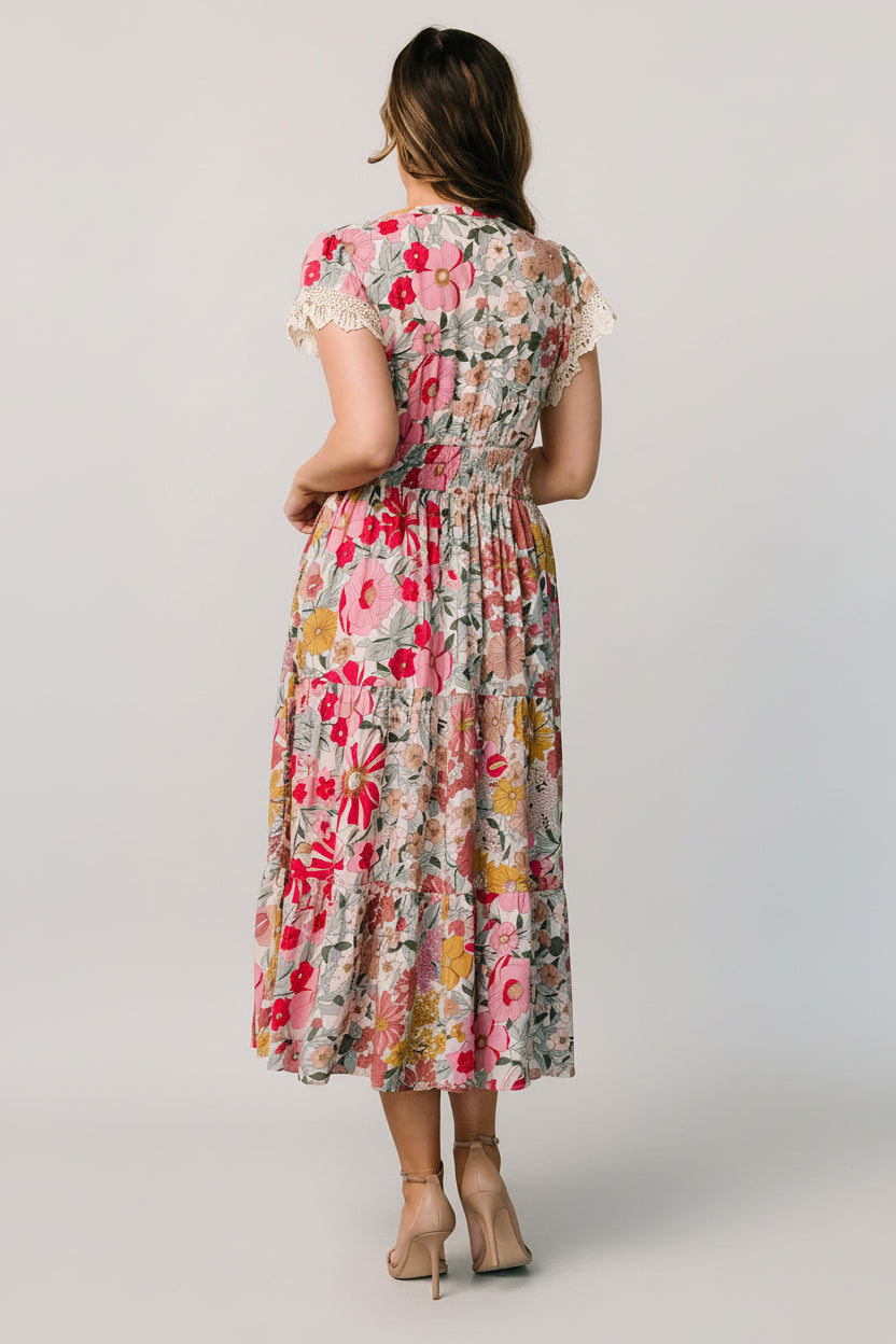 Aliyah Midi Dress | Cream Multi Floral