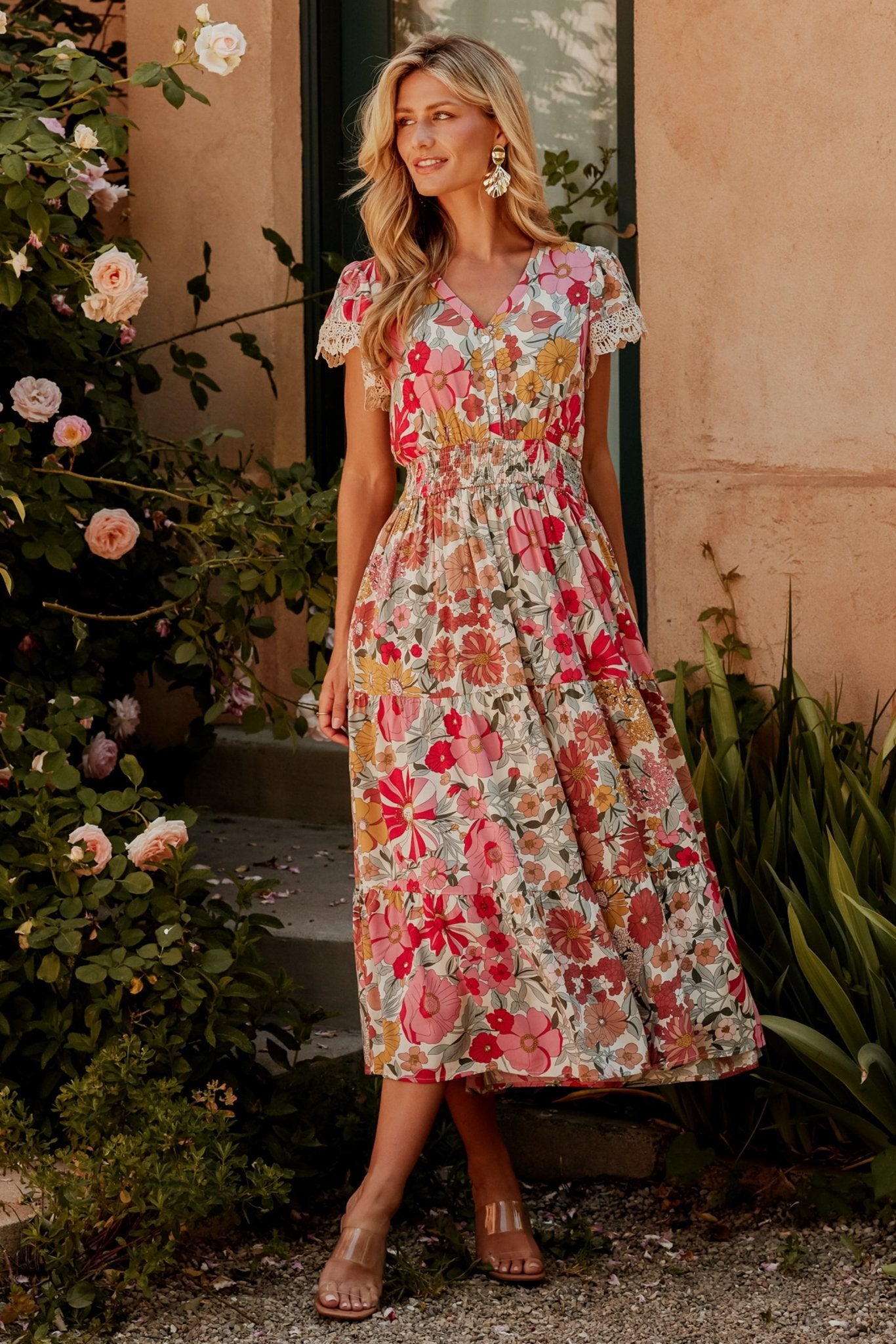 Aliyah Midi Dress | Cream Multi Floral | Baltic Born