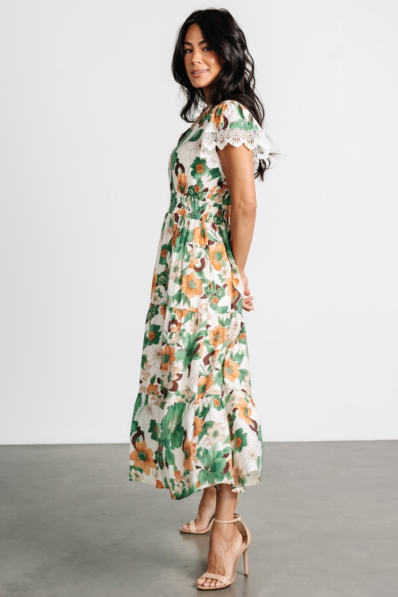 Aliyah Midi Dress | Cream Multi Floral | Baltic Born