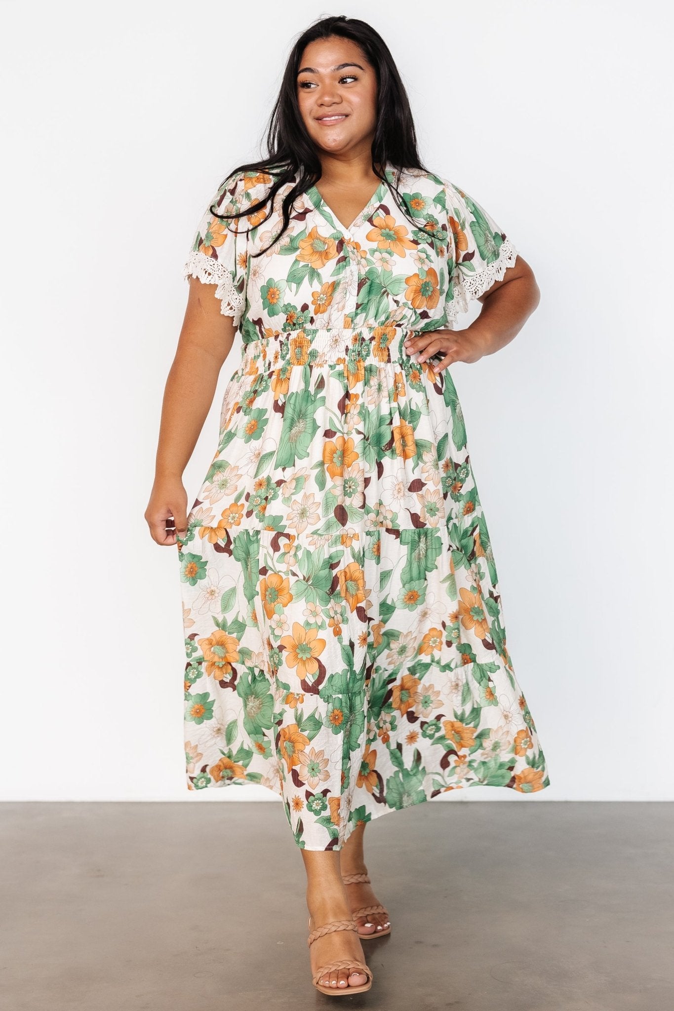 Aliyah Midi Dress | Cream Multi Floral | Baltic Born