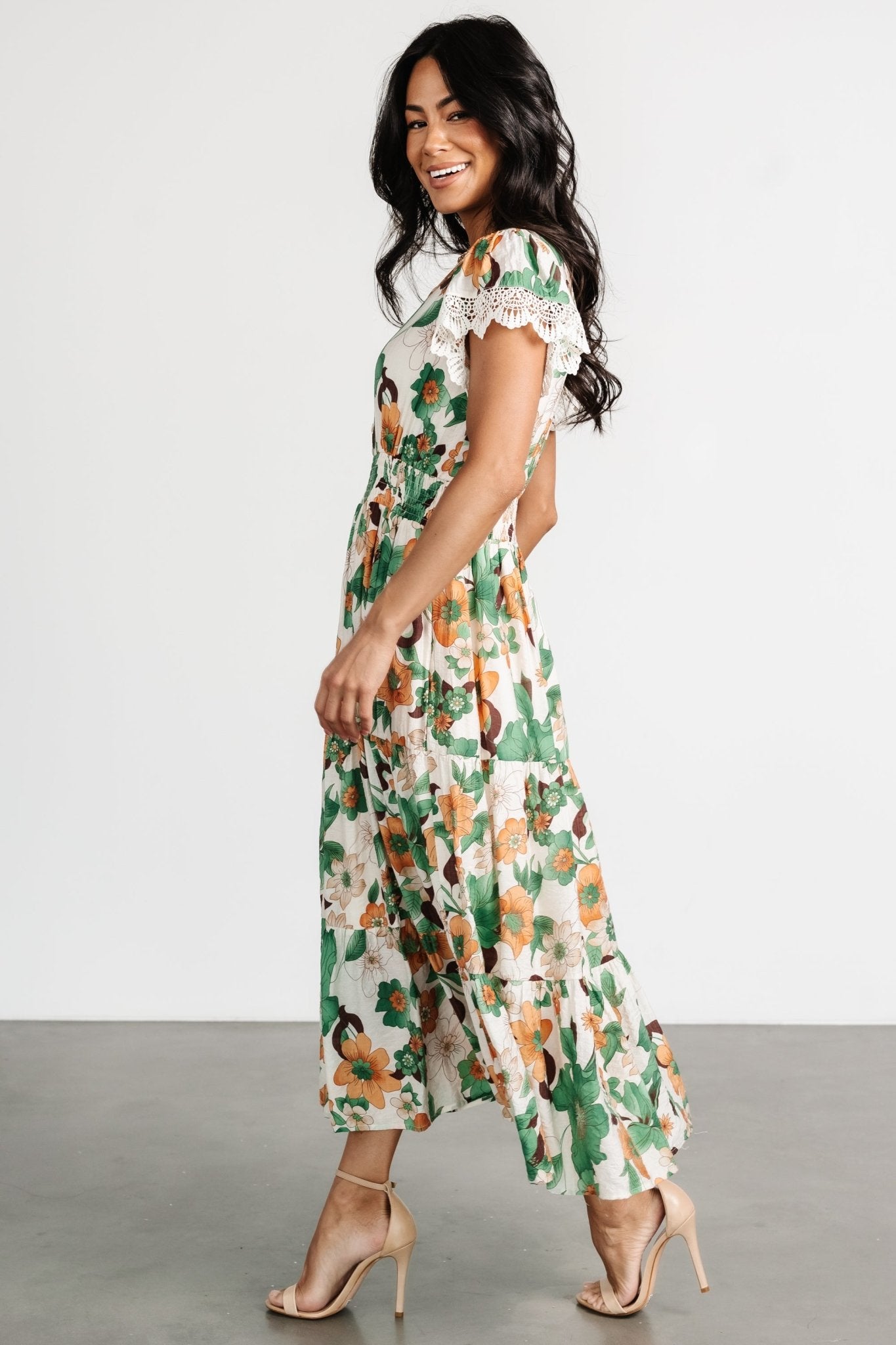 Aliyah Midi Dress | Cream Multi Floral | Baltic Born