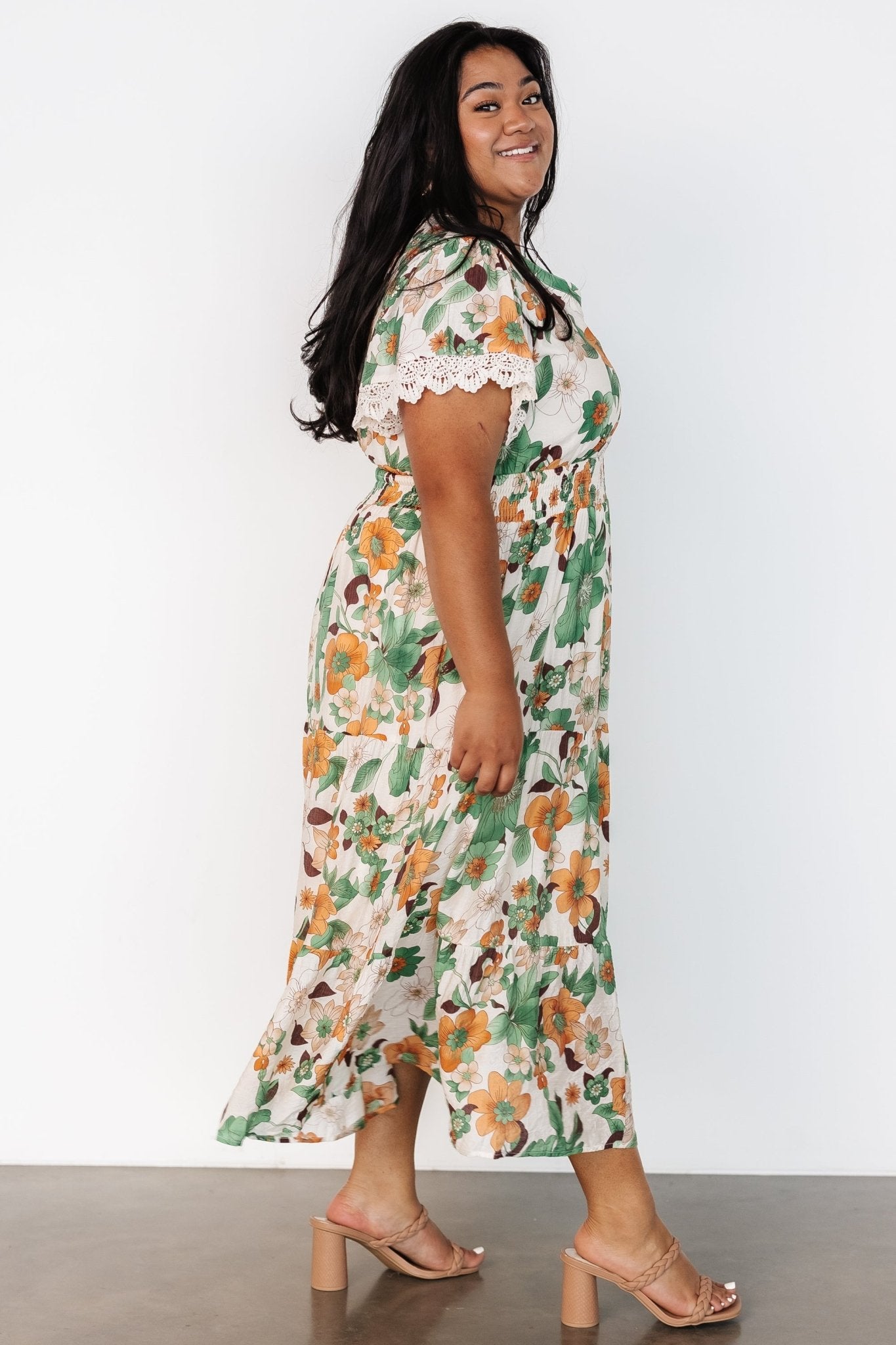 Aliyah Midi Dress | Cream Multi Floral | Baltic Born