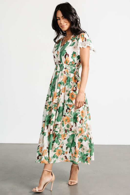 Aliyah Midi Dress | Green Floral - Baltic Born