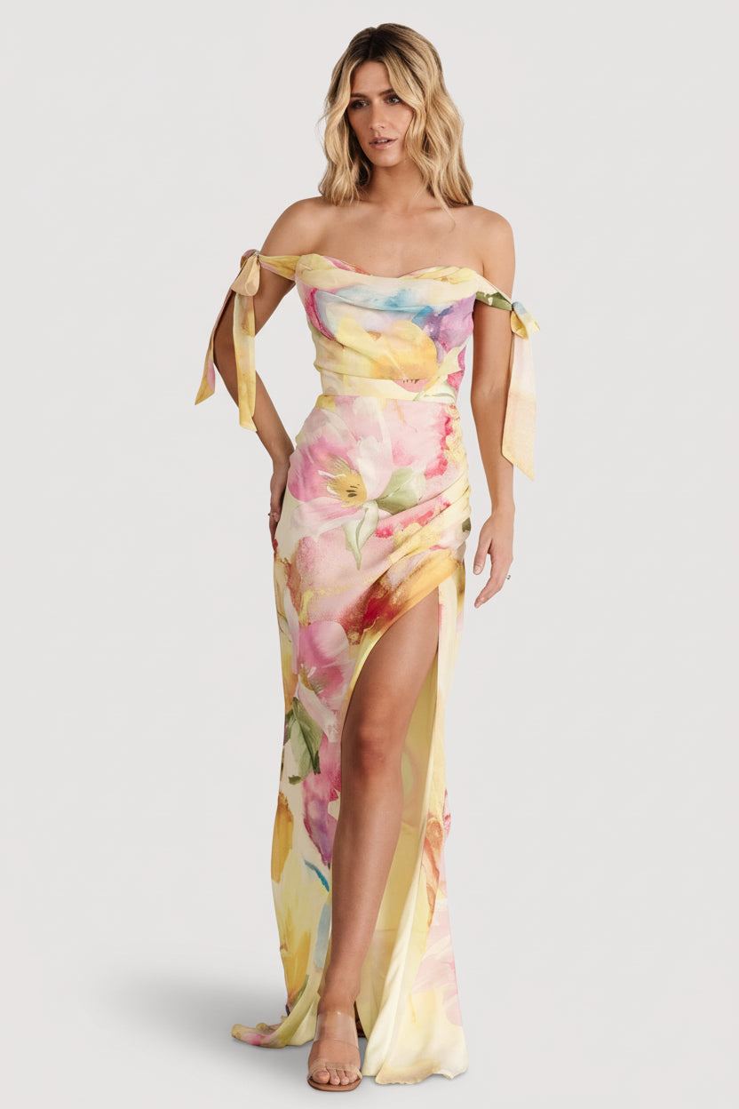 Allegra Off Shoulder Maxi Dress | Multi Floral Allegra Off Shoulder Maxi Dress | Multi Floral