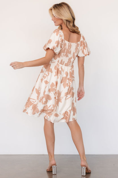 Alona Short Dress | Natural Floral - Baltic Born