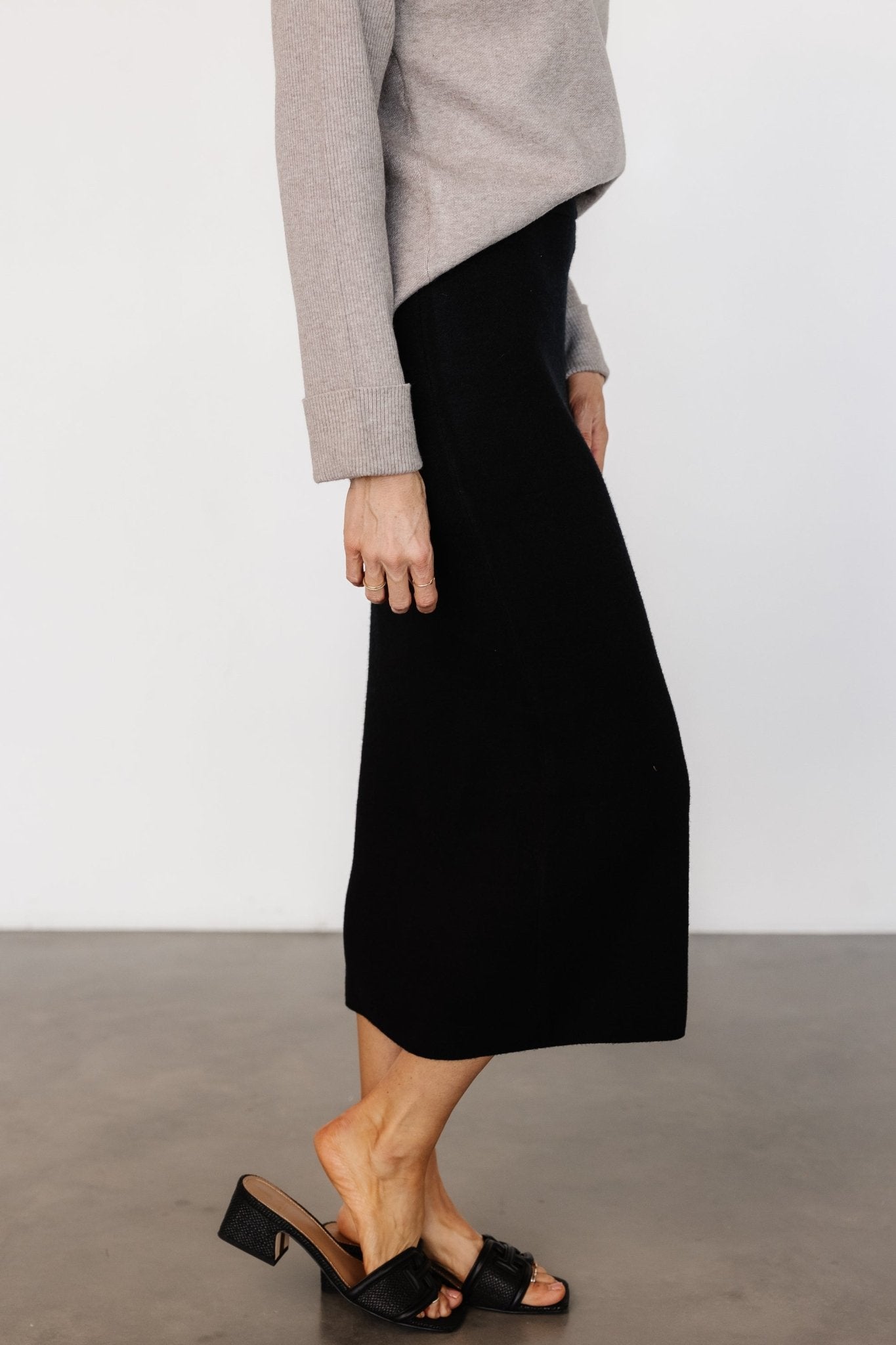 Alonso Knit Midi Skirt | Black - Baltic Born