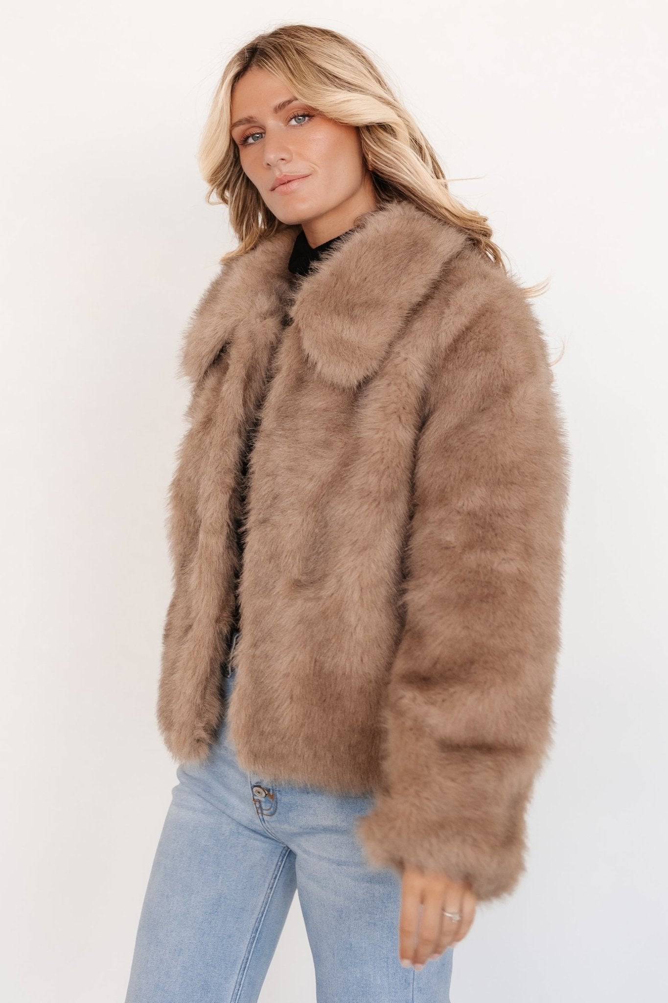 Amarante Faux Fur Coat | Beige Mink - Baltic Born