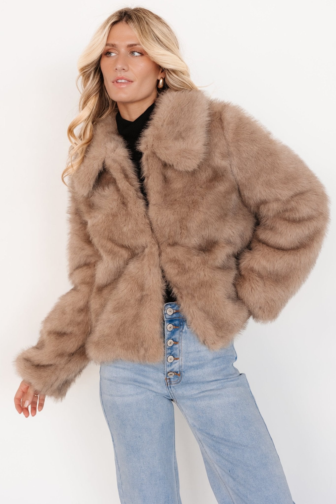 Amarante Faux Fur Coat | Beige Mink - Baltic Born