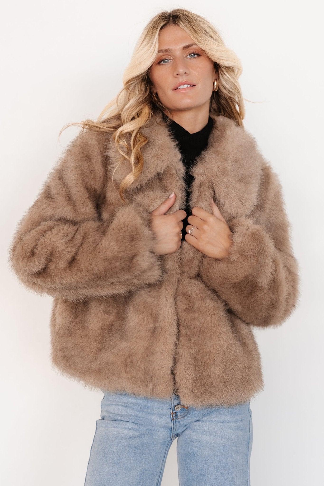 Amarante Faux Fur Coat | Beige Mink - Baltic Born