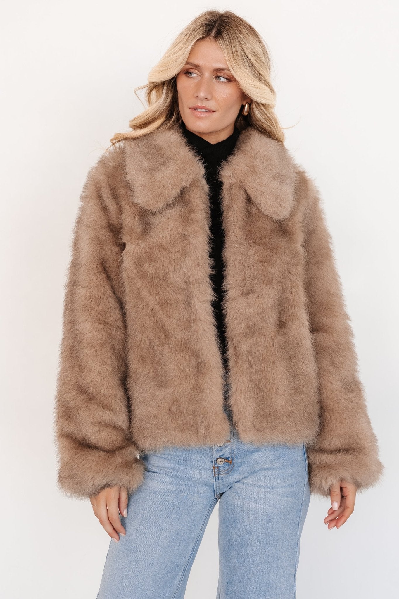 Amarante Faux Fur Coat | Beige Mink - Baltic Born