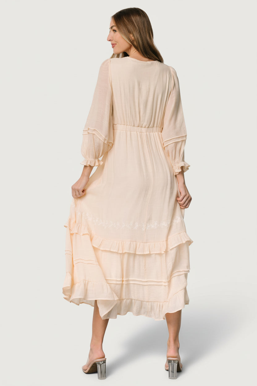 Baltic Born Womens Amberlee Embroidered Dress | Cream