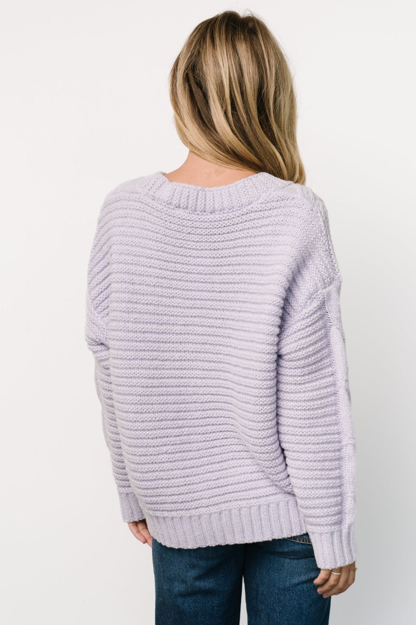 Ames Cable Knit Cardigan | Lavender - Baltic Born