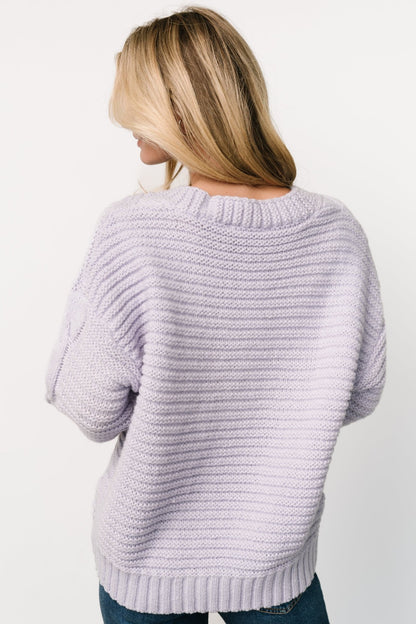 Ames Cable Knit Cardigan | Lavender - Baltic Born