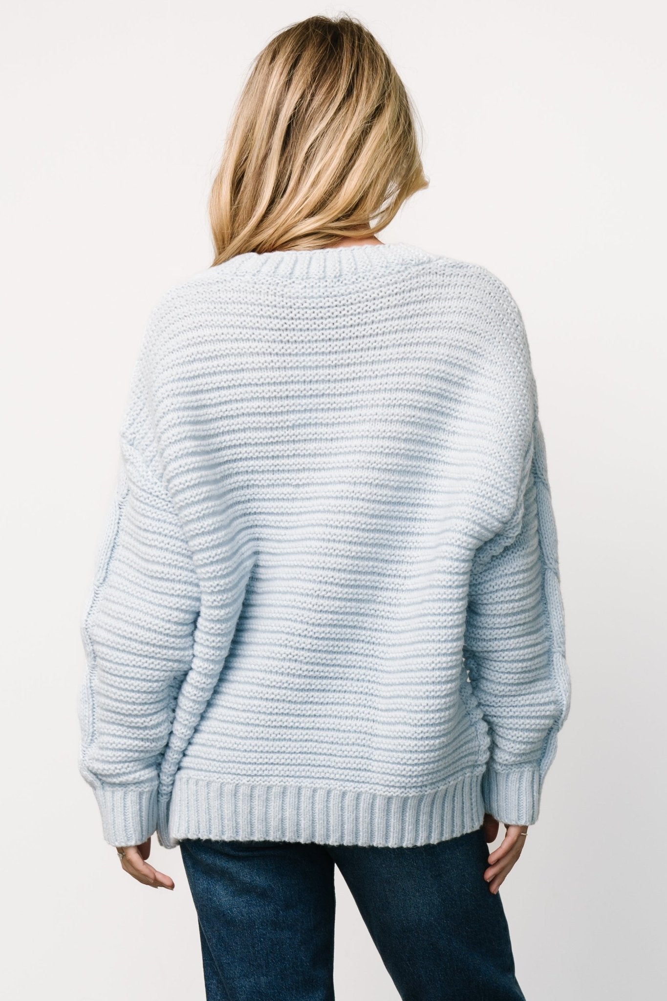 Ames Cable Knit Cardigan | Light Blue - Baltic Born