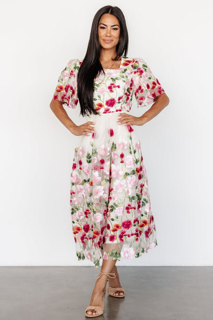 Anastasie Floral Embroidered Dress | Pink Multi - Baltic Born