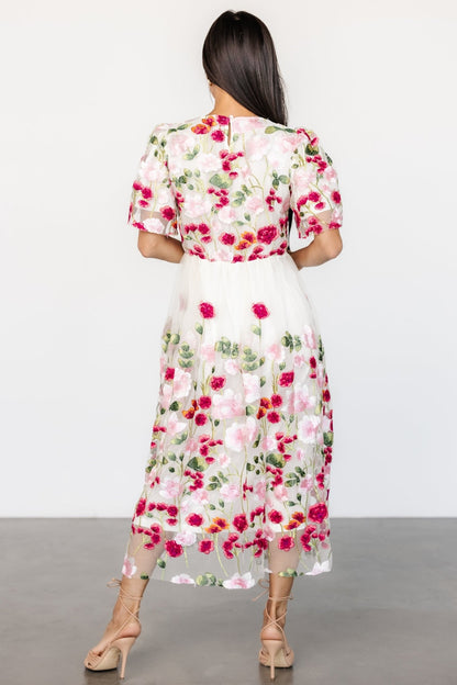 Anastasie Floral Embroidered Dress | Pink Multi - Baltic Born