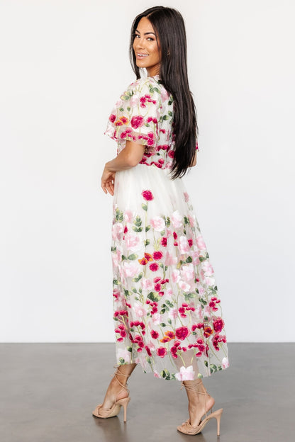 Anastasie Floral Embroidered Dress | Pink Multi - Baltic Born