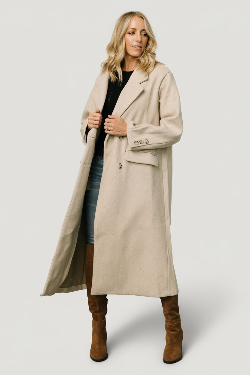 Anderson Double Breasted Coat | Natural