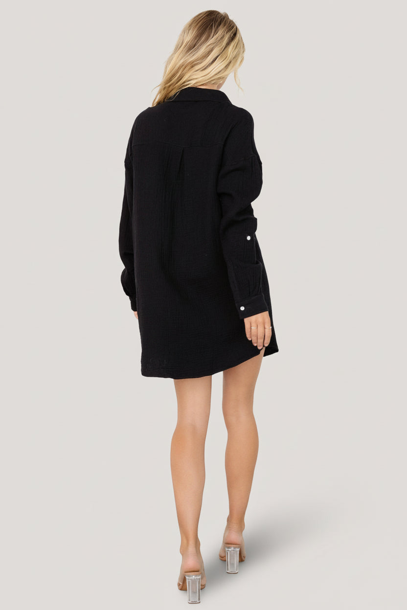 Andres Button Shirt Dress - Cotton Blend | Baltic Born M Andres Button Shirt Dress - Cotton Blend | Baltic Born M