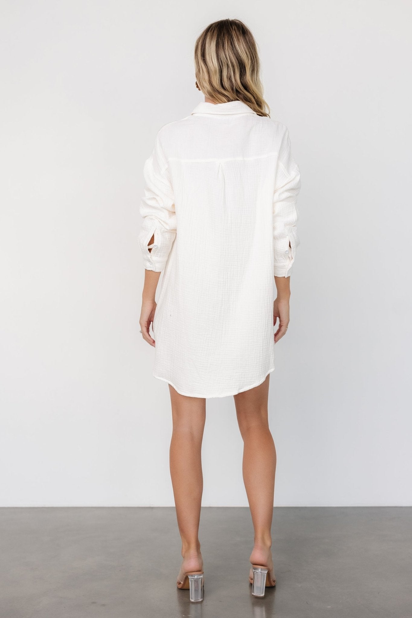 Andres Button Shirt Dress | Ivory - Baltic Born