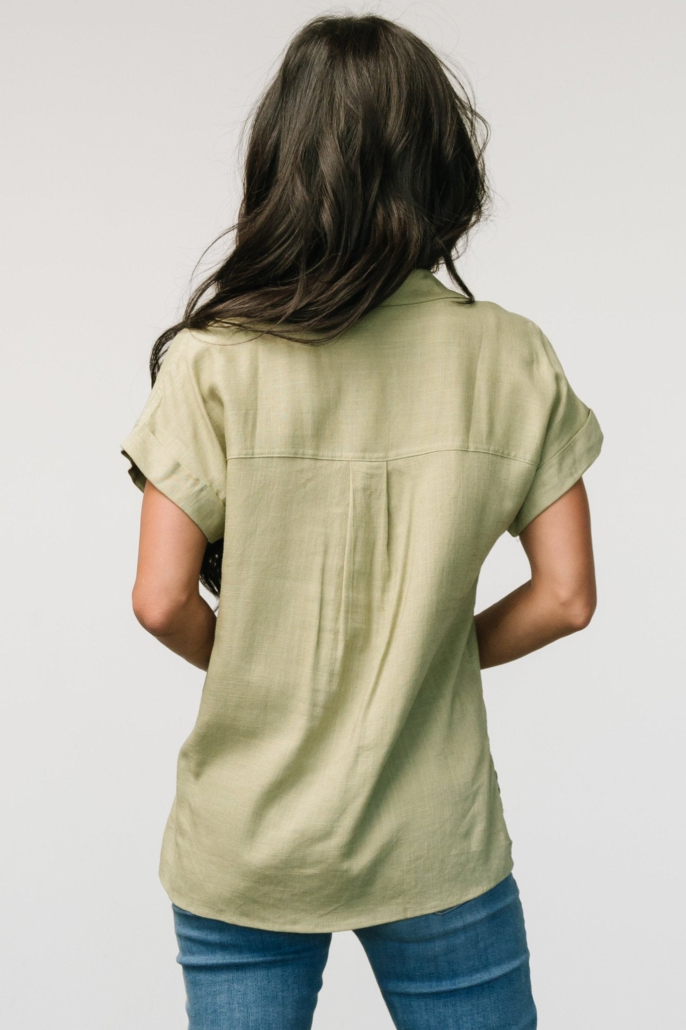 Andrews Button Top | Sage - Baltic Born