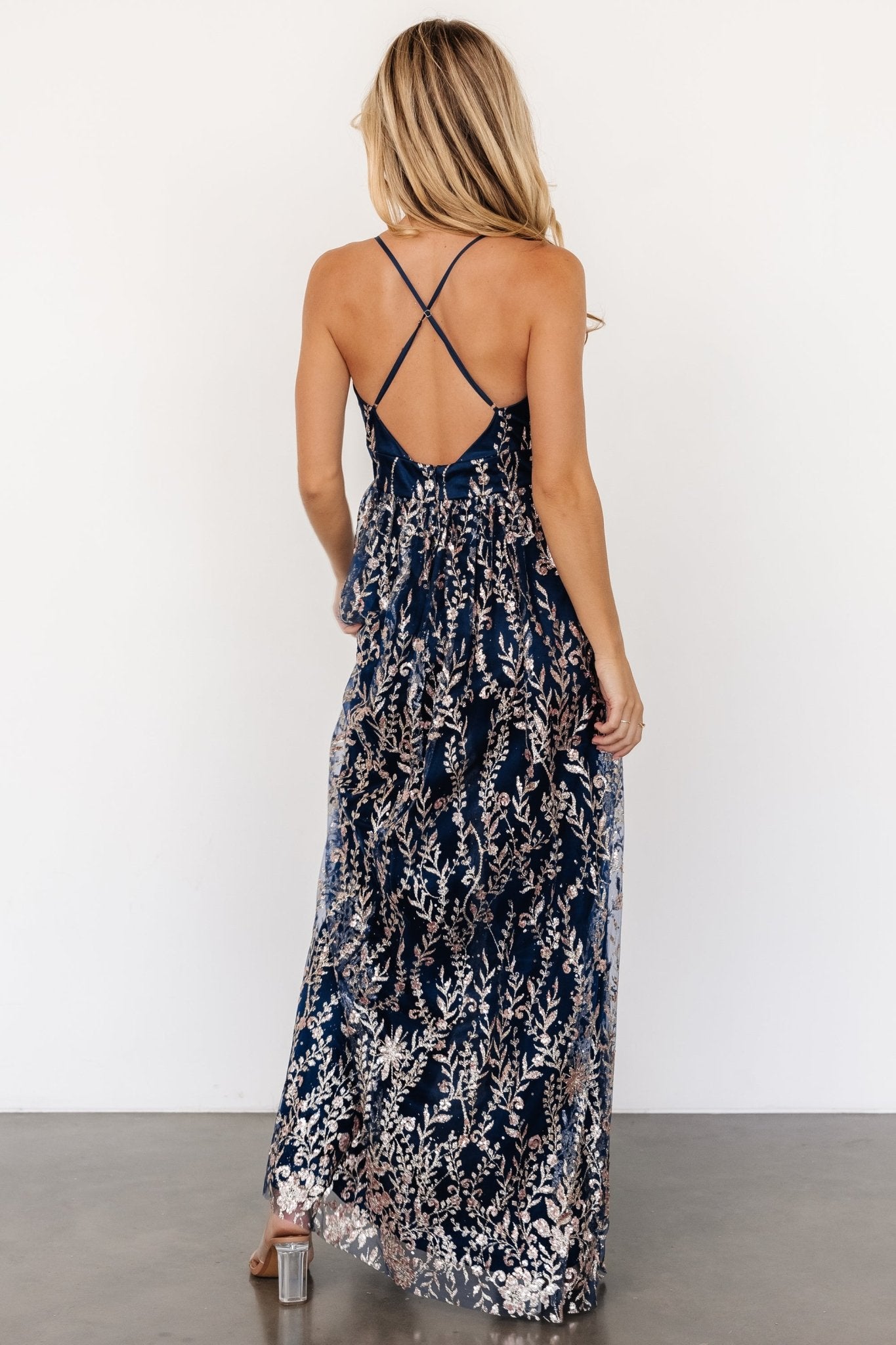 Anisa Shimmer Gown | Navy + Rose - Baltic Born