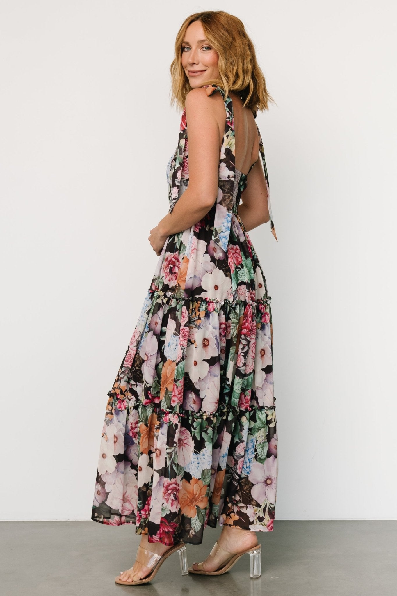 Anita Maxi Dress | Black Multi Floral - Baltic Born