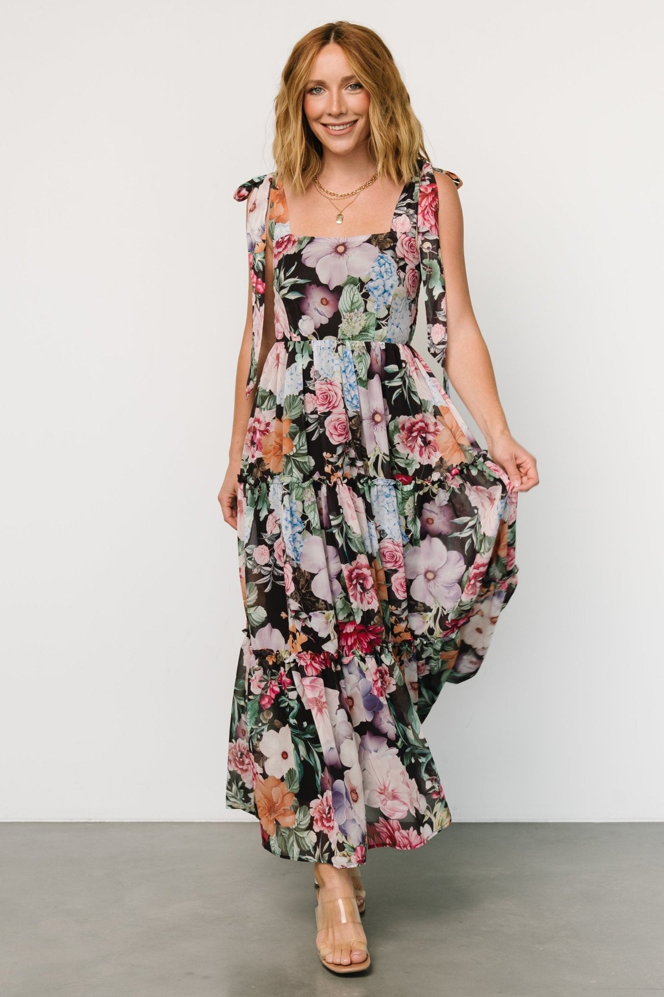 Anita Maxi Dress | Black Multi Floral - Baltic Born