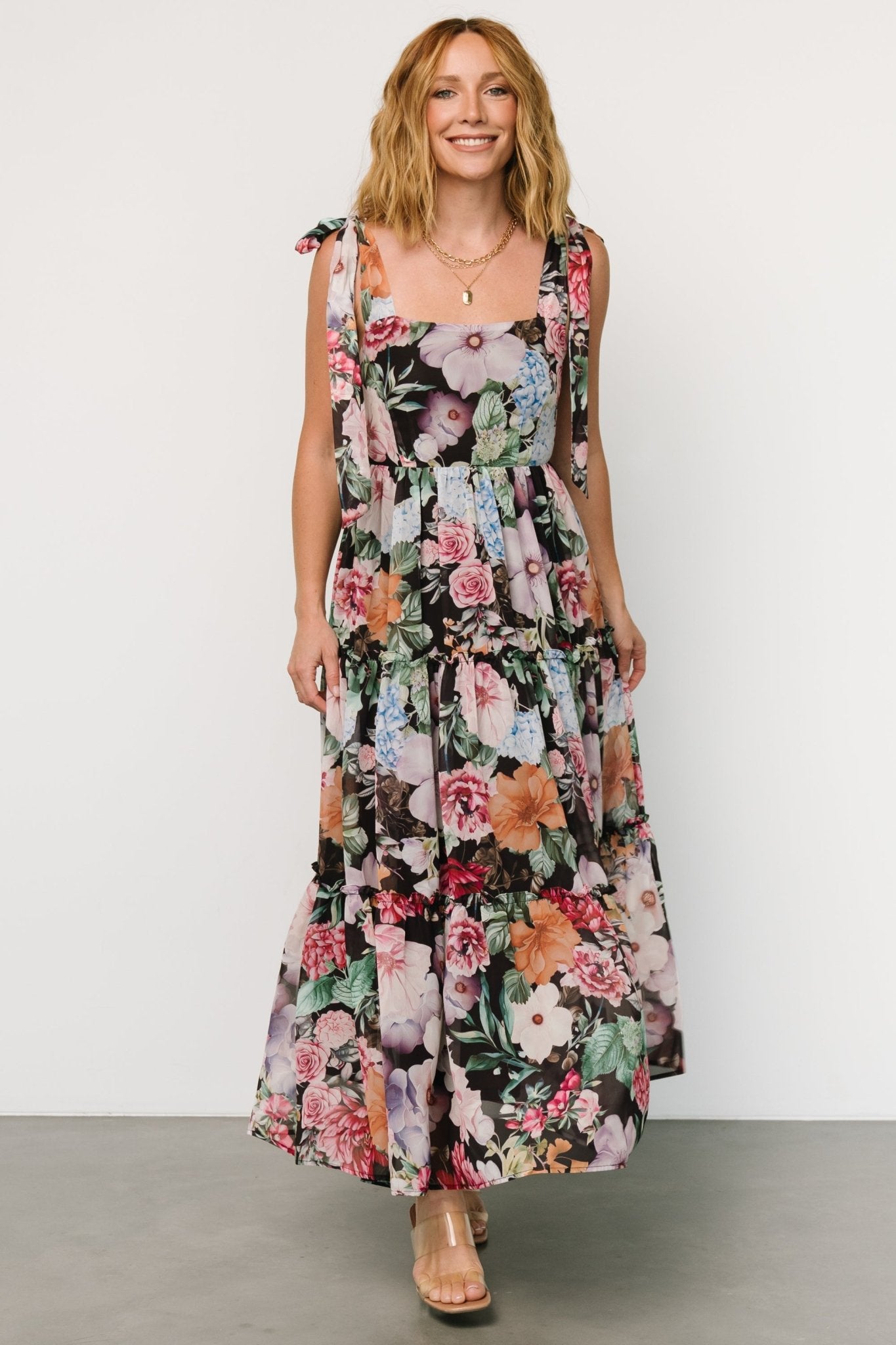 Anita Maxi Dress | Black Multi Floral - Baltic Born