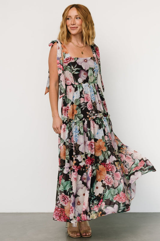 Anita Maxi Dress | Black Multi Floral - Baltic Born