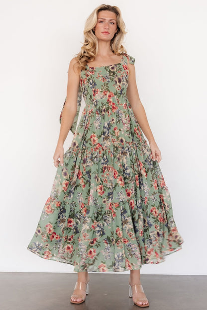 Anita Maxi Dress | Green Multi Floral - Baltic Born