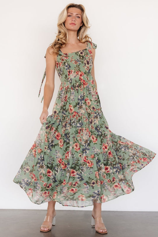 Anita Maxi Dress | Green Multi Floral - Baltic Born