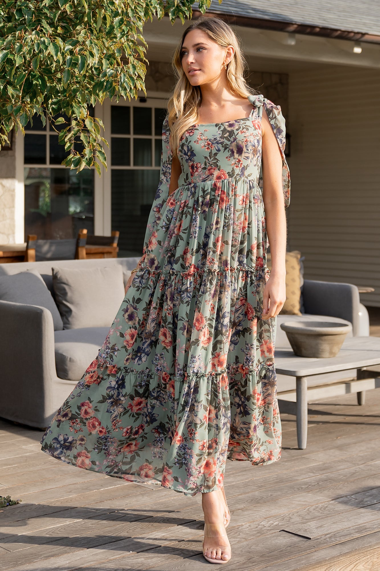 Baltic Born Womens Anita Maxi Dress | Green Multi Floral | Size: Small Baltic Born Womens Anita Maxi Dress | Green Multi Floral | Size: Small