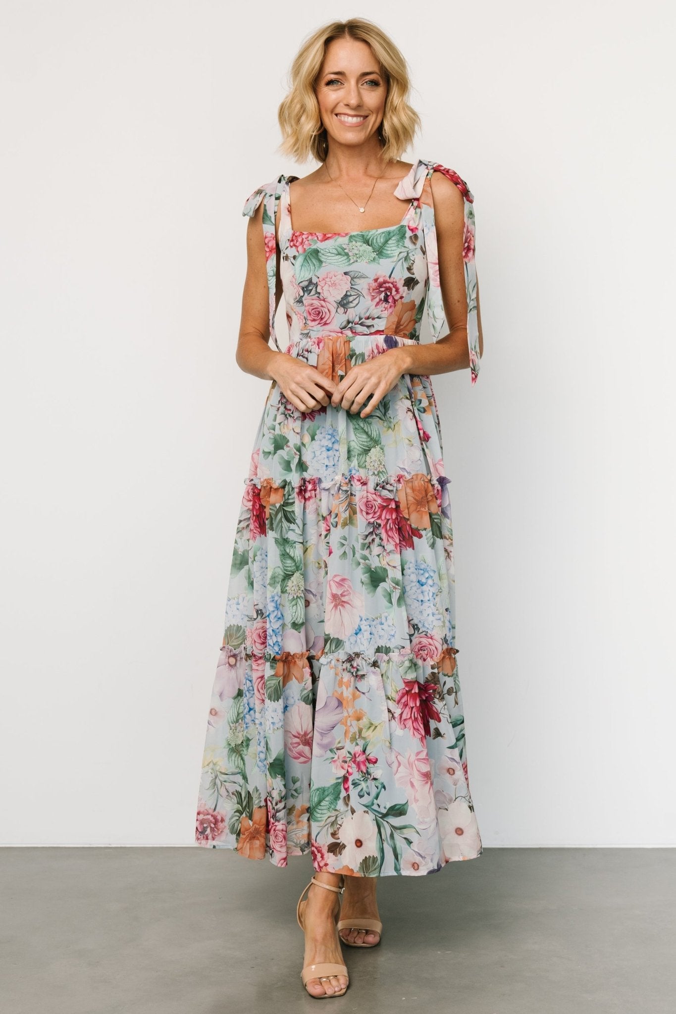 Anita Maxi Dress | Light Blue Multi Floral - Baltic Born