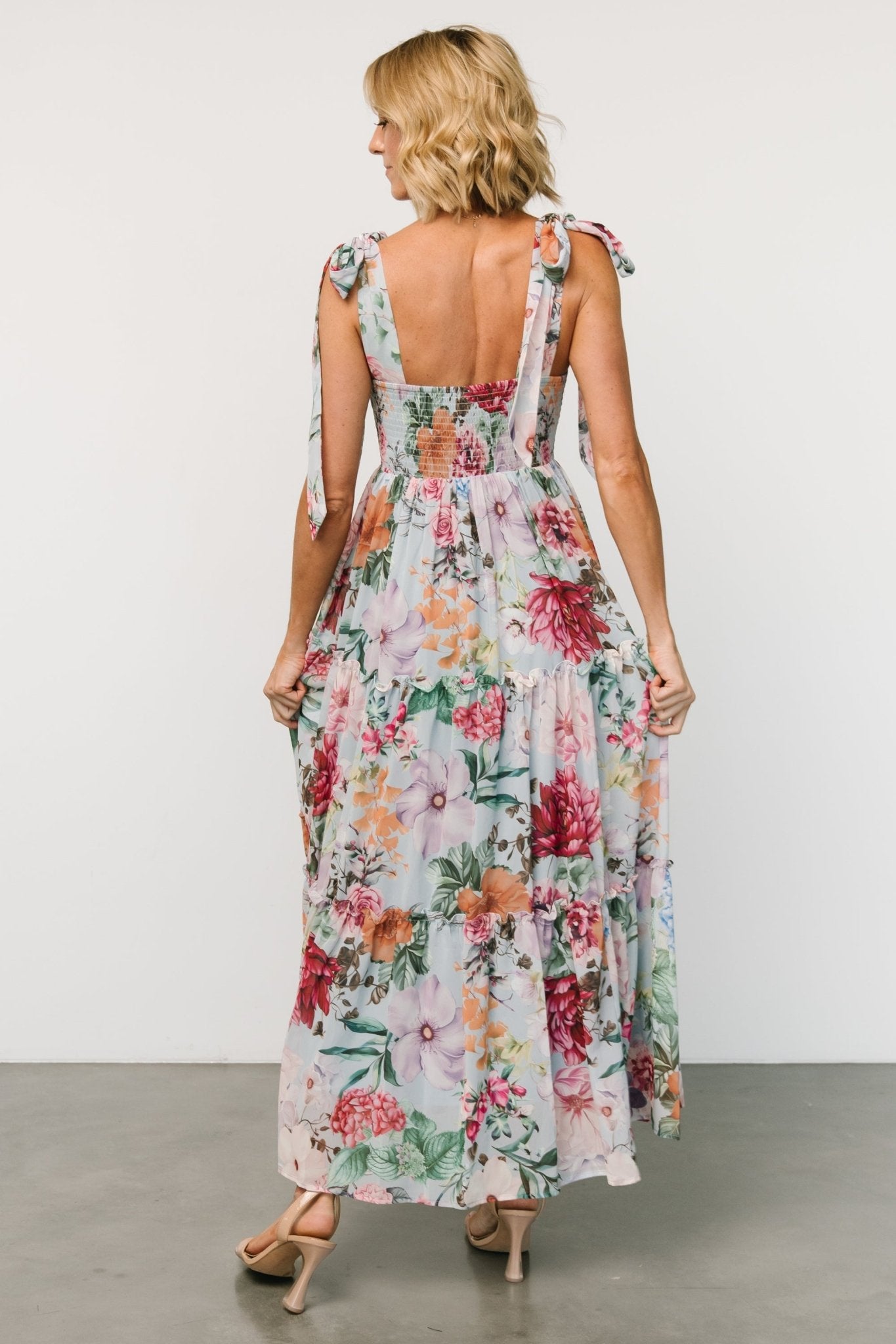 Anita Maxi Dress | Light Blue Multi Floral - Baltic Born