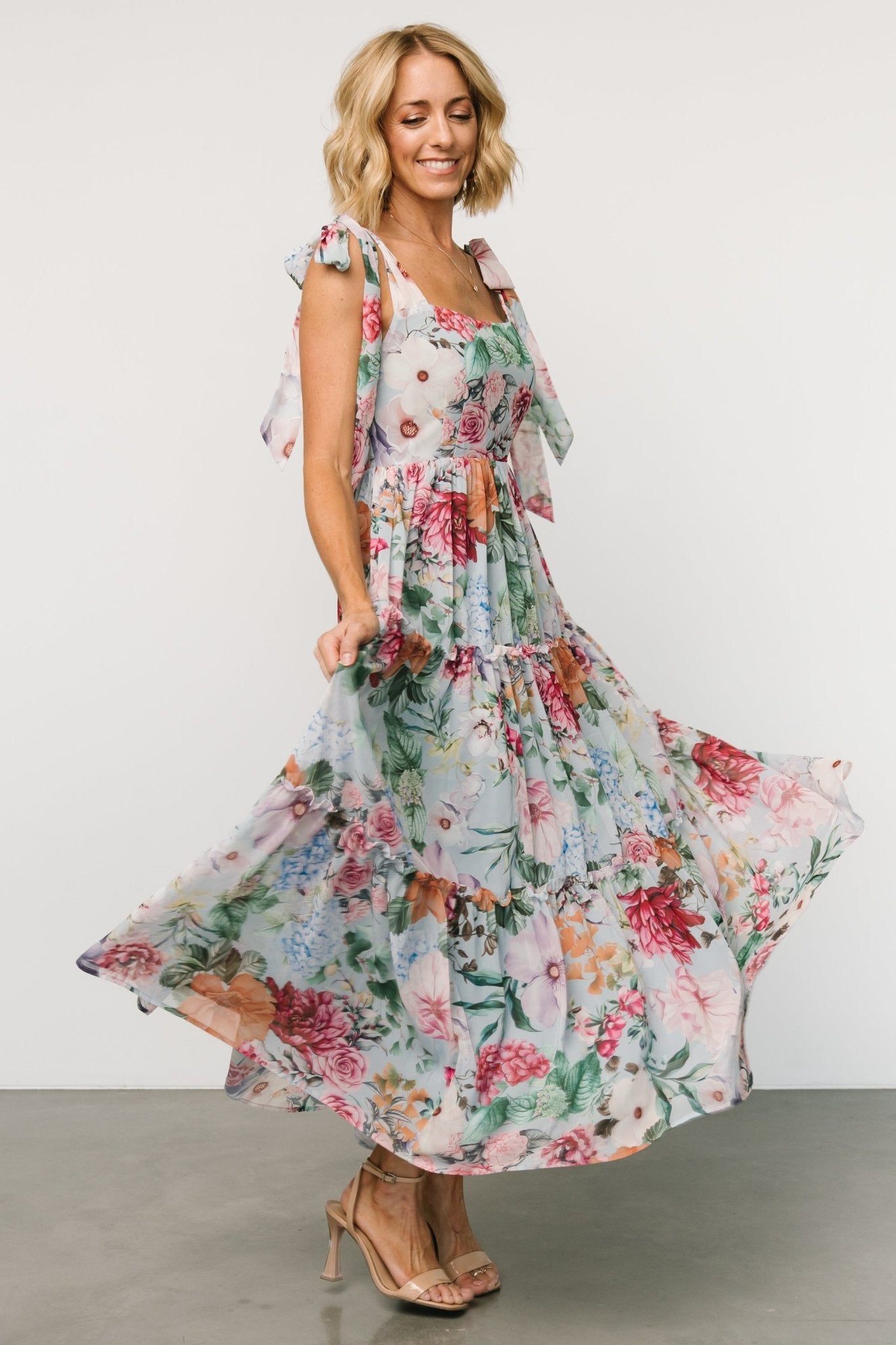 Anita Maxi Dress | Light Blue Multi Floral - Baltic Born