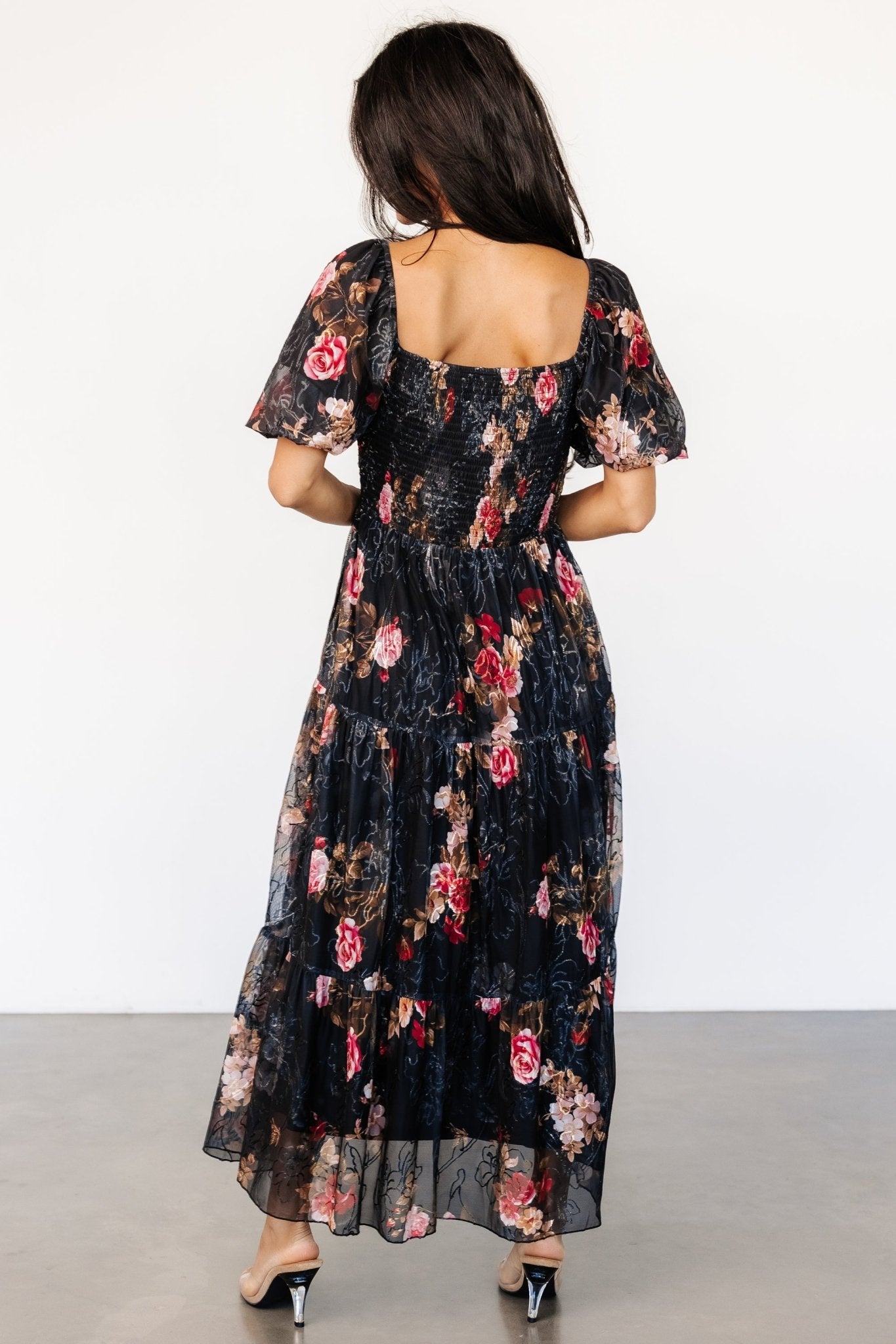 Annabeth Midi Dress | Black Floral - Baltic Born