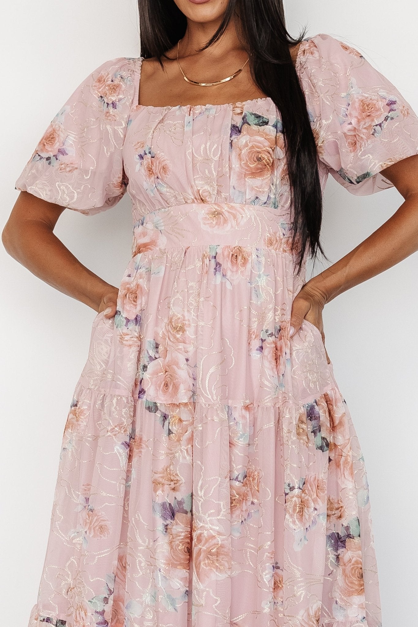 Annabeth Midi Dress | Blush Floral - Baltic Born