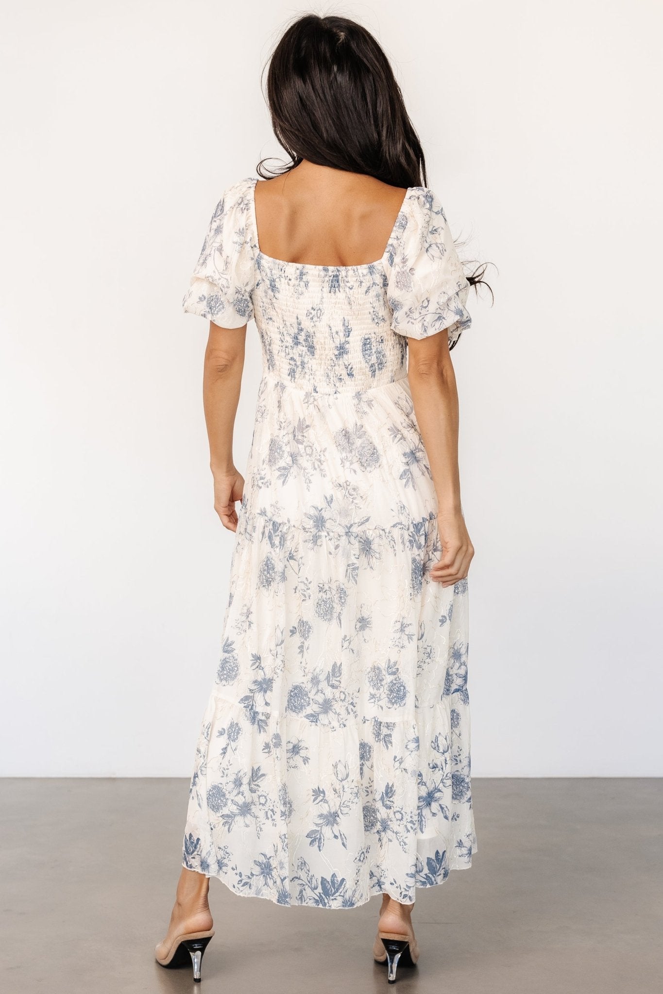 Annabeth Midi Dress | Cream + Slate Floral - Baltic Born