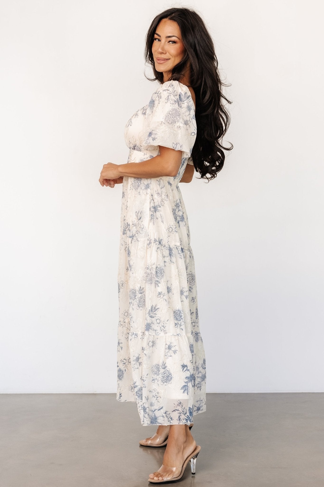 Annabeth Midi Dress | Cream + Slate Floral - Baltic Born