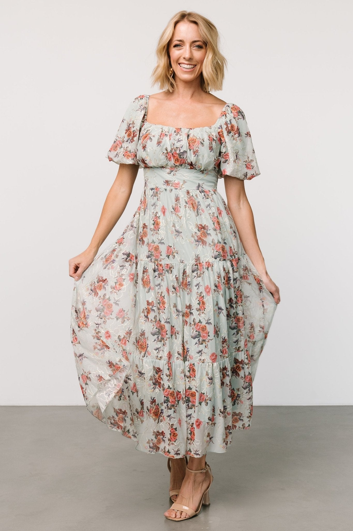 Annabeth Midi Dress | Eucalyptus Floral - Baltic Born