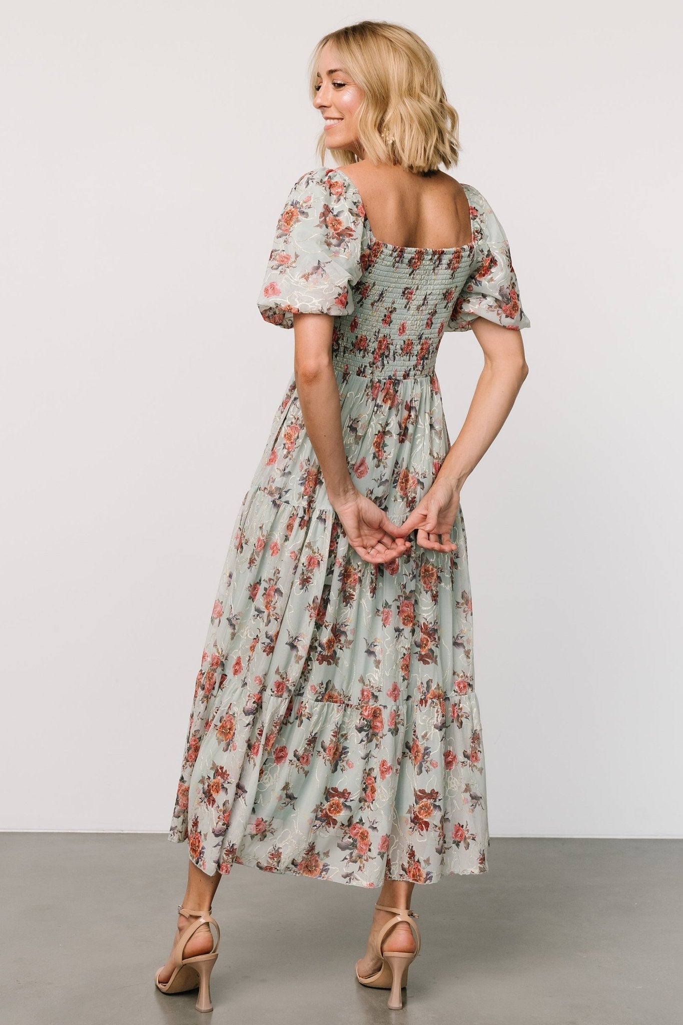 Annabeth Midi Dress | Eucalyptus Floral - Baltic Born