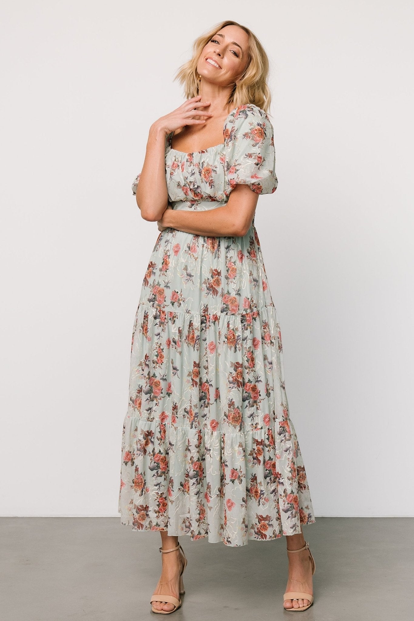 Annabeth Midi Dress | Eucalyptus Floral - Baltic Born