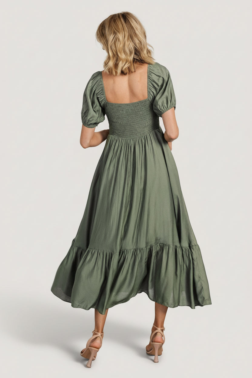 Baltic Born Womens Annalisa Midi Dress | Olive | Size: Small Baltic Born Womens Annalisa Midi Dress | Olive | Size: Small
