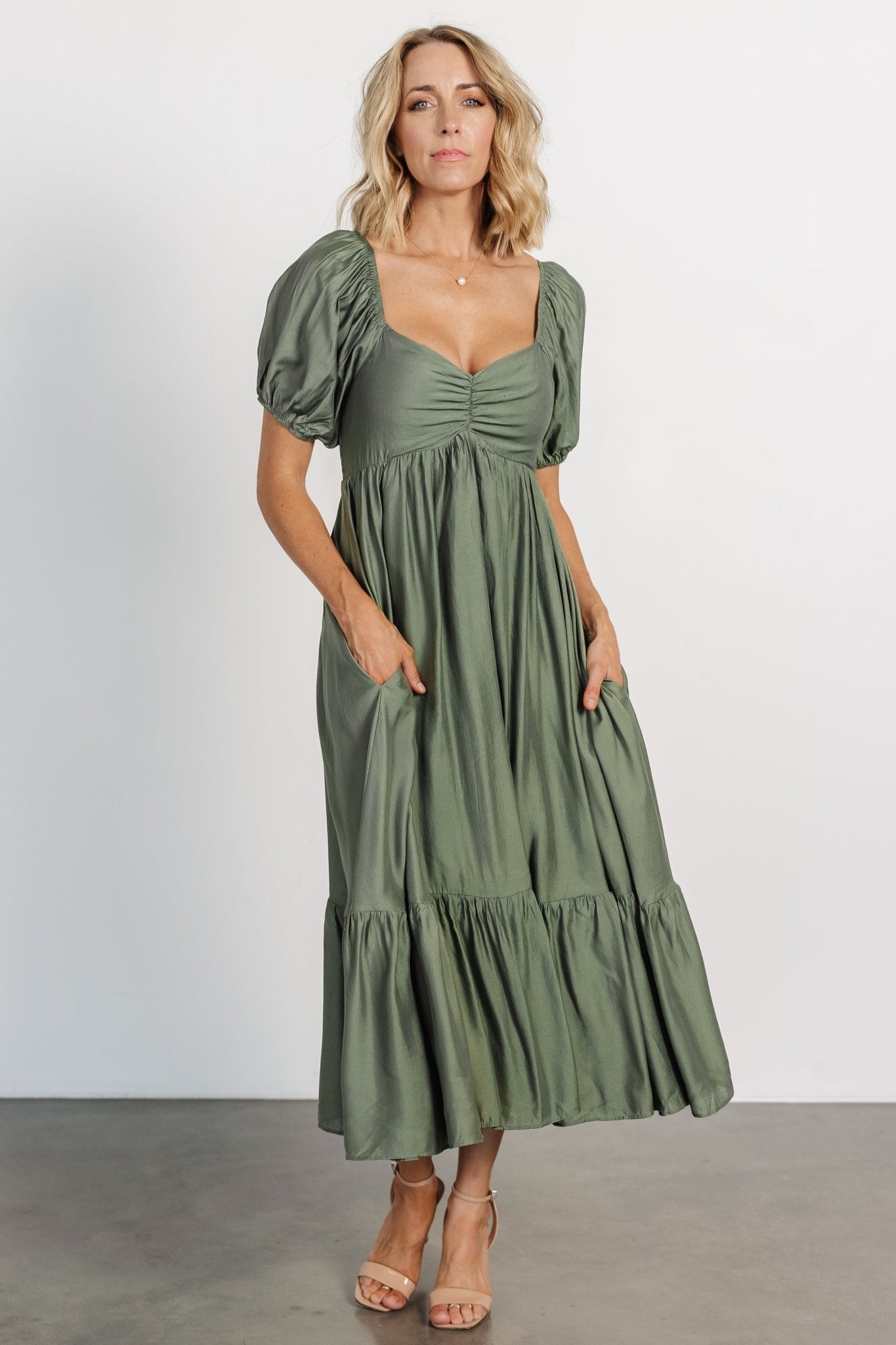 Annalisa Midi Dress | Olive - Baltic Born