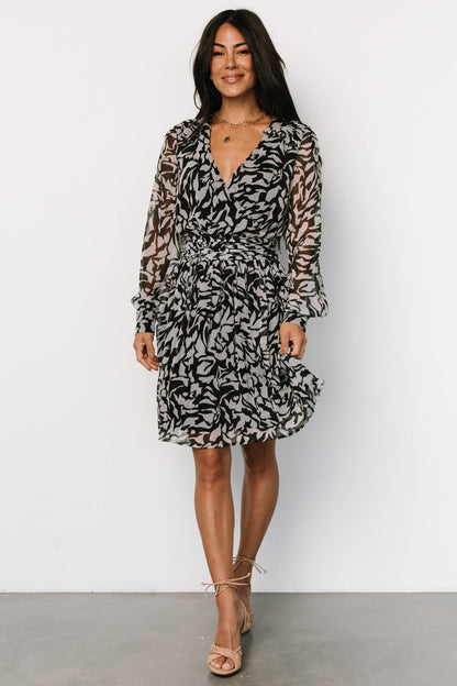 Anne Short Dress | Black Print - Baltic Born