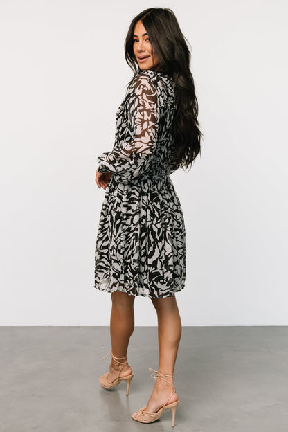 Anne Short Dress | Black Print - Baltic Born