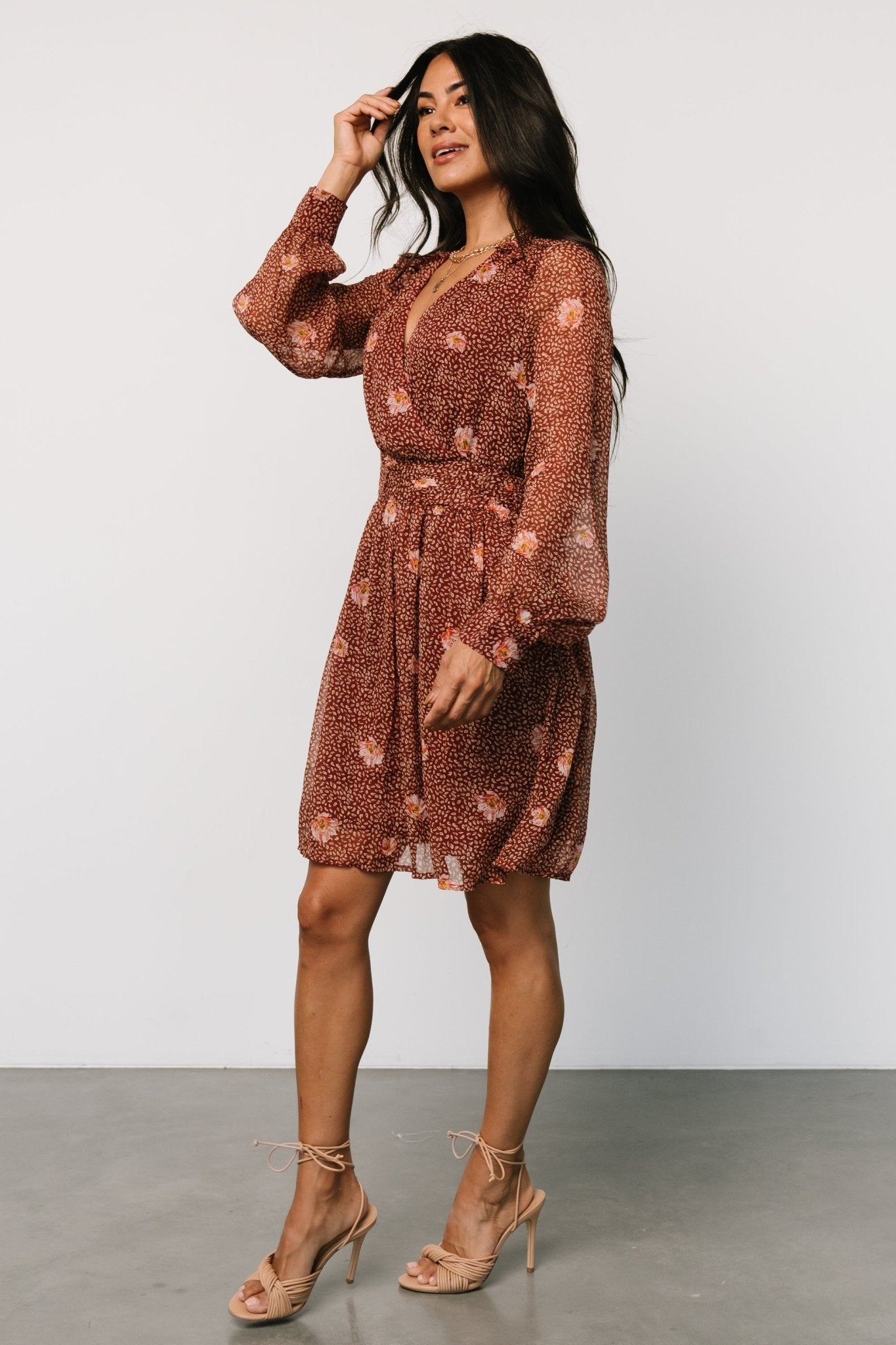 Anne Short Dress | Rust Print - Baltic Born