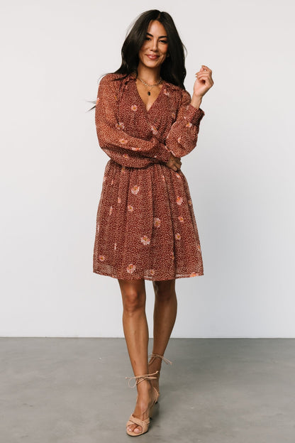 Anne Short Dress | Rust Print - Baltic Born